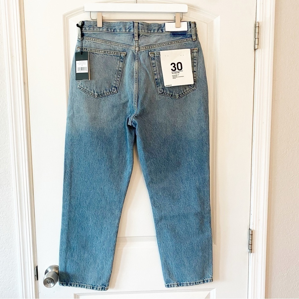RE/DONE 70’s Stove Pipe Straight Leg Cropped Jeans NWT Medium Blue - Picture 10 of 16